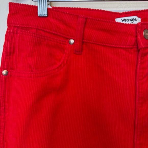 Wrangler | Wanderer High Rise Flare Red Cords Wide Bootcut Bell Bottom Jeans - Picture 7 of 16